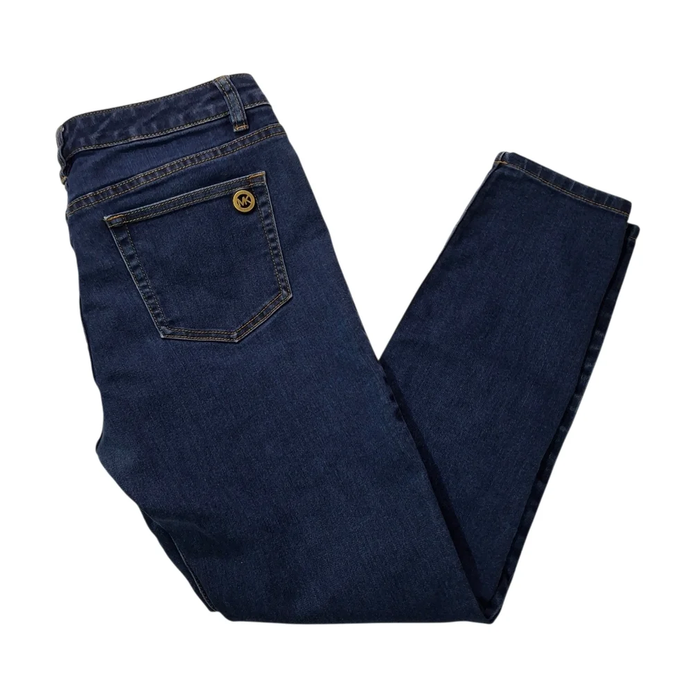 Michael Kors MK Logo Izzy Skinny Indigo Basic Jeans Size 8
